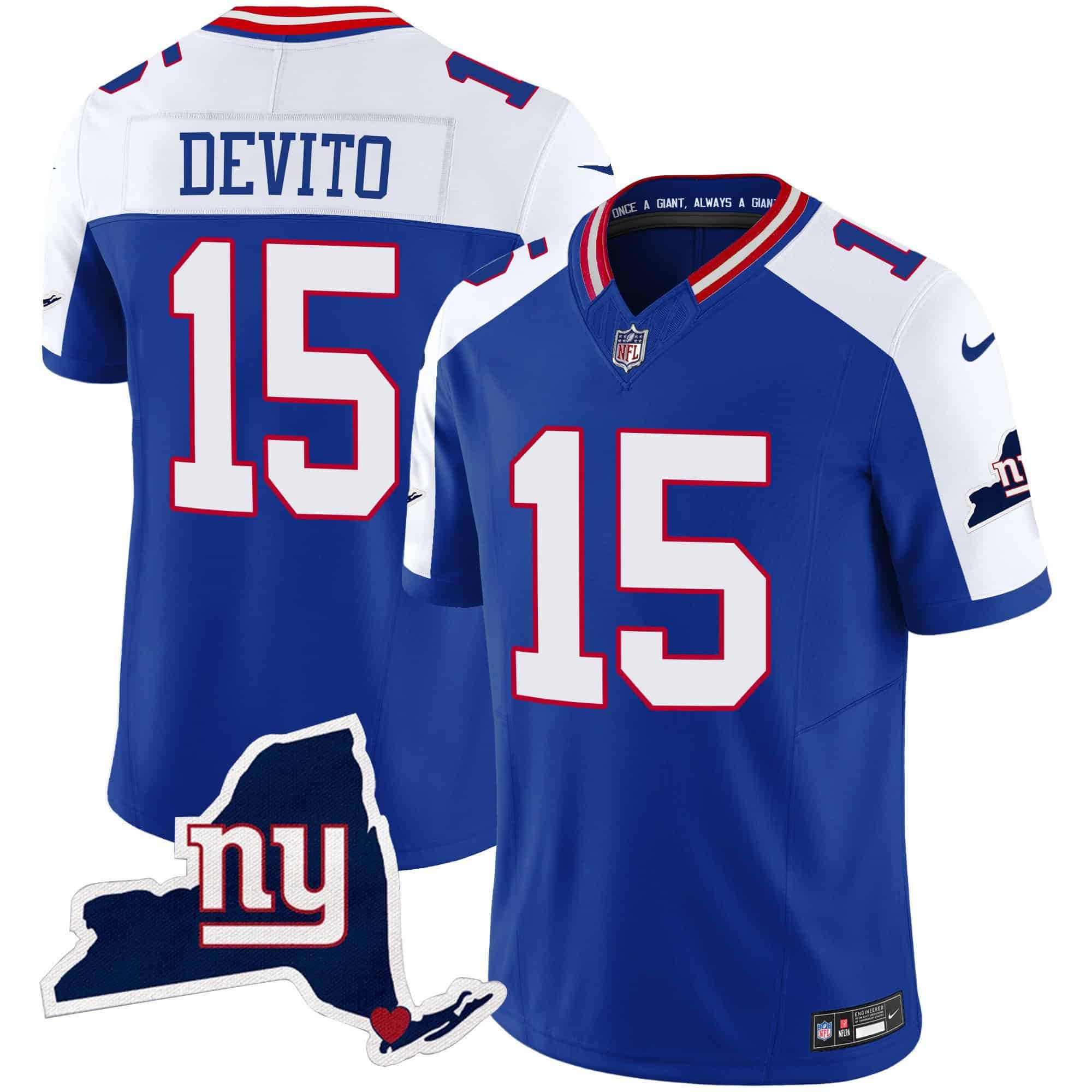 Men New York Giants #15 Devito Blue 2024 Nike Map Patch Limited NFL Jersey->indianapolis colts->NFL Jersey
